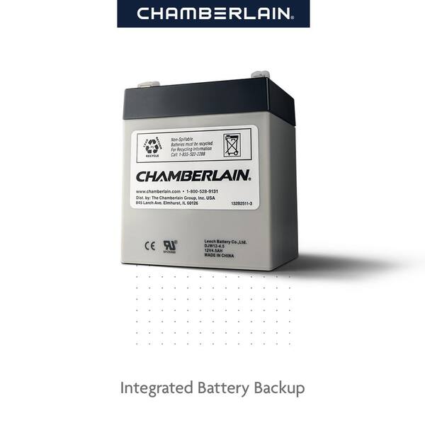 Chamberlain 1 2 Hp Smart Chain Drive, Garage Door Battery