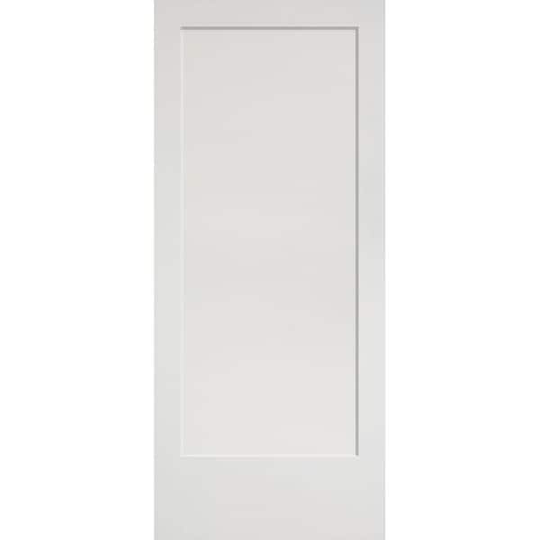 Masonite 36 in. x 84 in. Primed 1-Panel Shaker Flat Panel Solid Wood Interior Barn Door Slab