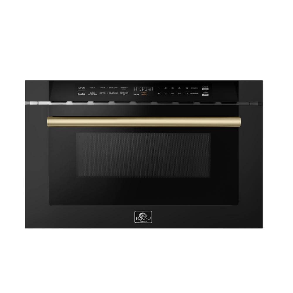 Forno Capoliveri 24 in. Built-in Microwave Drawer in Black 1.2 cu. ft.