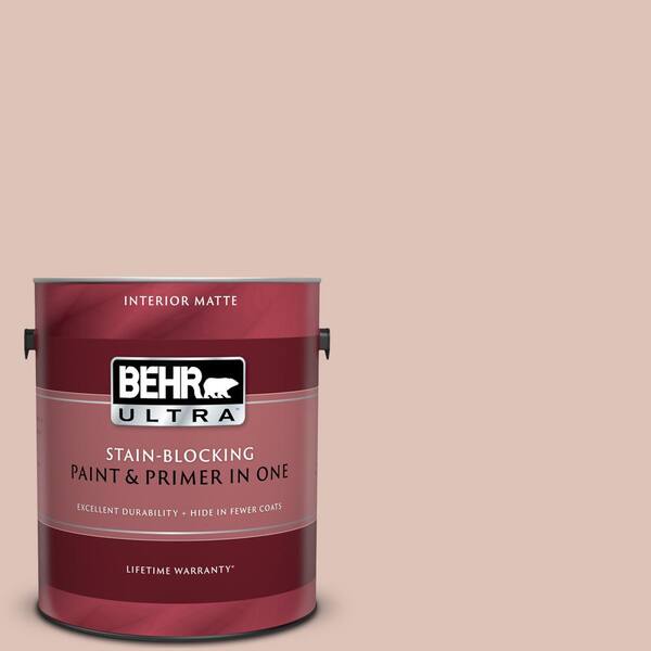 BEHR ULTRA 1 gal. #UL120-15 Coral Stone Matte Interior Paint and Primer in One