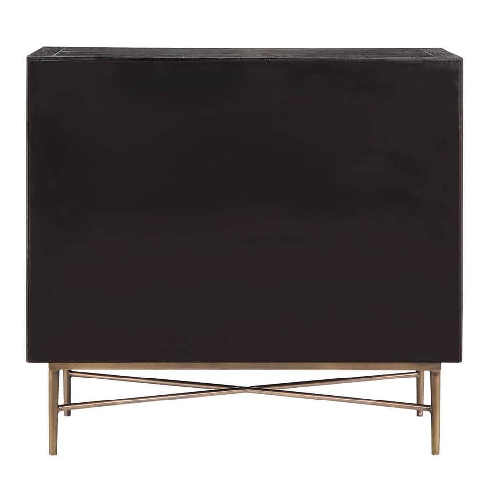 Hanley Black MDF and Metal 2-Door Accent Cabinet