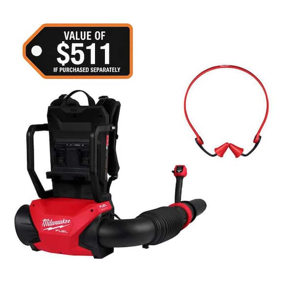 M18 FUEL 155 MPH 650 CFM 18V Brushless Cordless Dual Battery Backpack Leaf Blower w/ Banded Earplugs