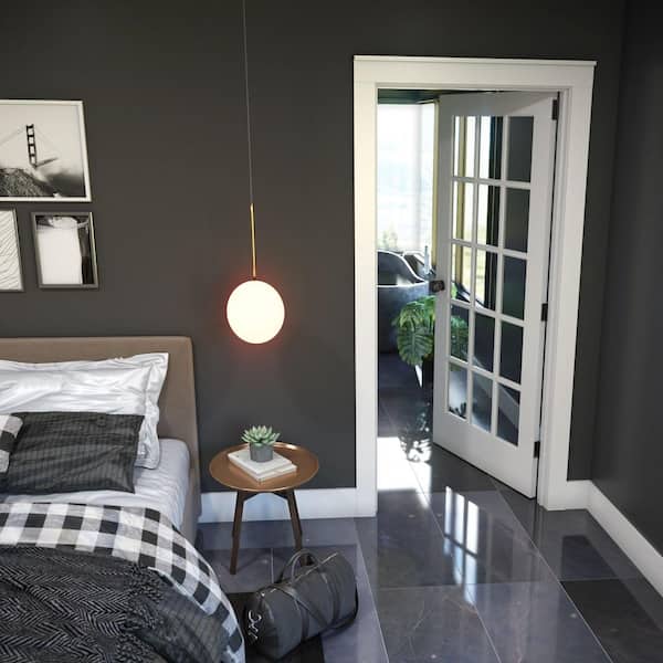 Clear Glass 15 Lite True Divided White Finished Solid French Interior Door Slab