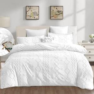 5 Piece All Season Bedding Twin size Comforter Set Ultra Soft Polyester Elegant Bedding Comforters-White