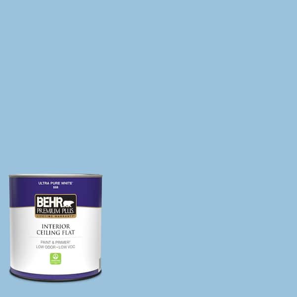 BEHR PREMIUM PLUS 1 qt. #M520-3 Charismatic Sky Ceiling Flat Interior Paint