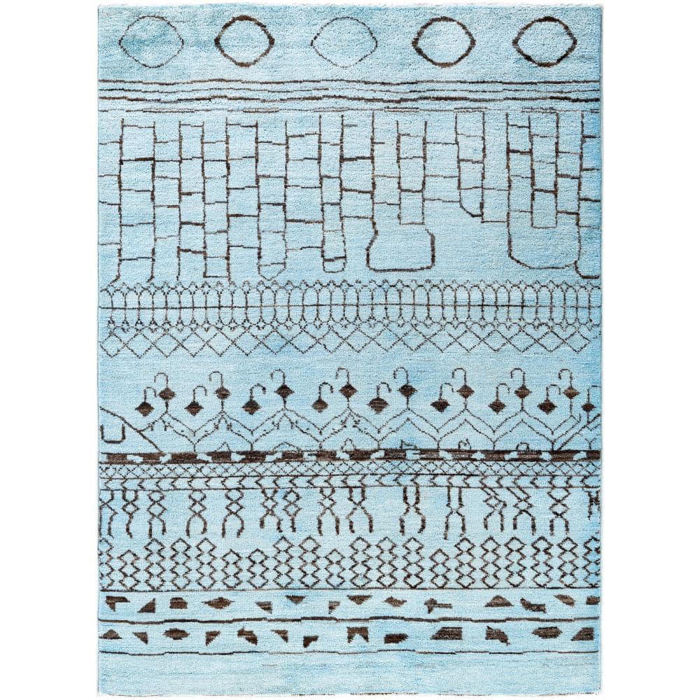 Moroccan Blue 5 X 8 Hand Knotted Wool Indoor Area Rug price history on PriceWatchPro