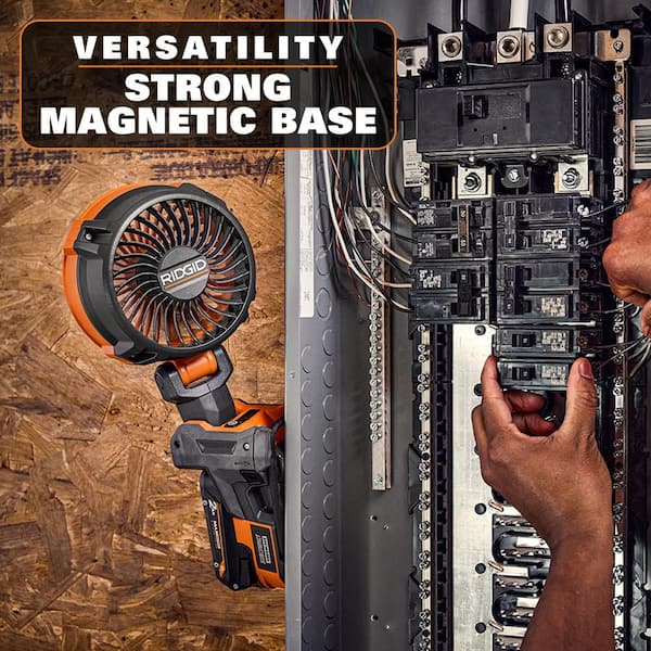 Walling Fan Ridgid RIDGID 18V Brushless Cordless Magnetic Clamp Fan (Tool Only) R860723B ...
