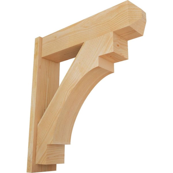 Ekena Millwork 8 in. x 36 in. x 32 in. Douglas Fir Merced Craftsman Rough Sawn Outlooker