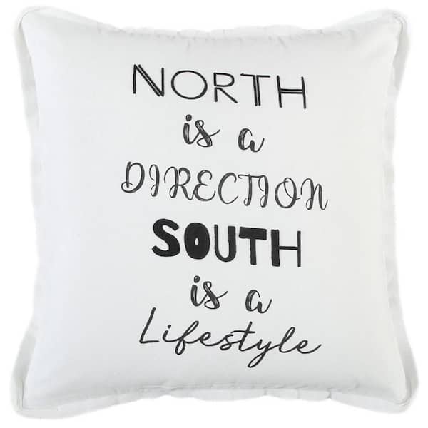 HomeRoots Black, White Solid Polyester 20 in. X 20 in. Throw Pillow