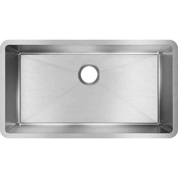 Crosstown 33 in. Undermount Single Bowl 16-Gauge Stainless Steel Kitchen Sink Only