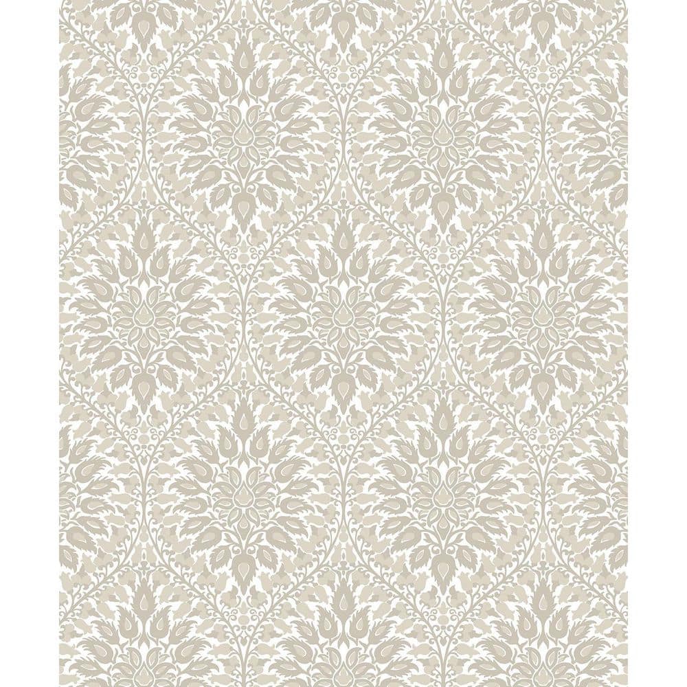 57.5 sq. ft. Natural Cream Luna Ogee Unpasted Nonwoven Wallpaper Roll price history on PriceWatchPro