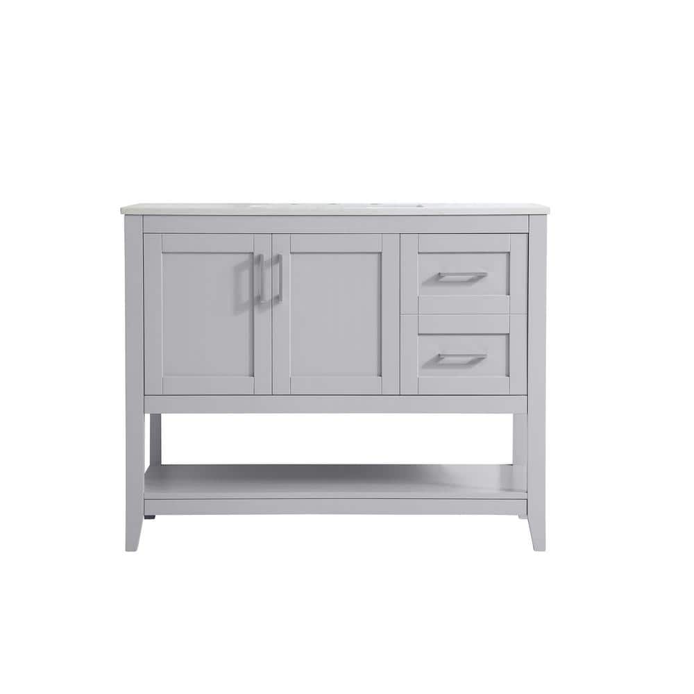 Timeless Home 42 in. W x 22 in. D x 34 in. H Single Bathroom Vanity in Grey