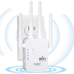 Wireless 360° WiFi Extender Signal Booster with Cover up to 9400 ft. & 40 Devices in White