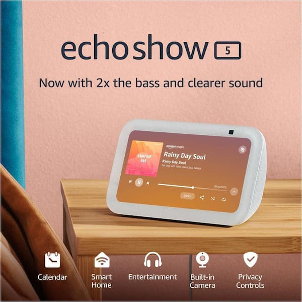 Amazon Echo Show 5 (3rd Gen), Smart Display with Deeper Bass and