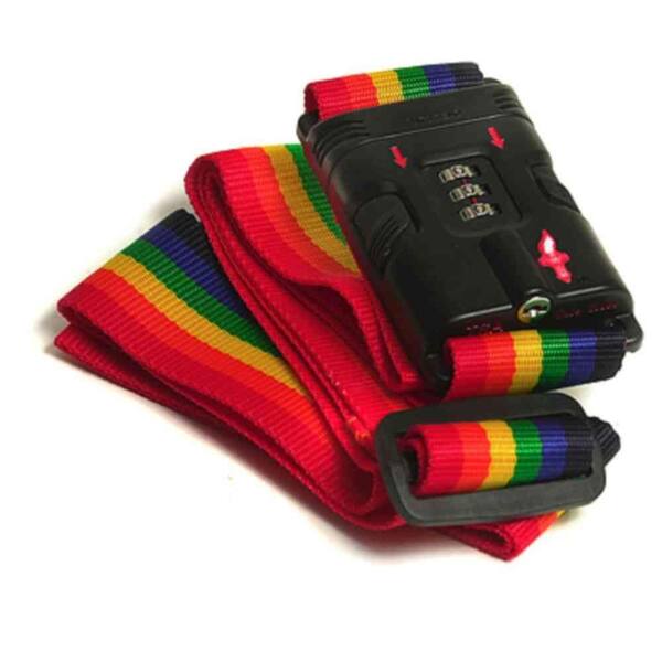 Safe Skies TSA-Approved Rainbow Luggage Strap