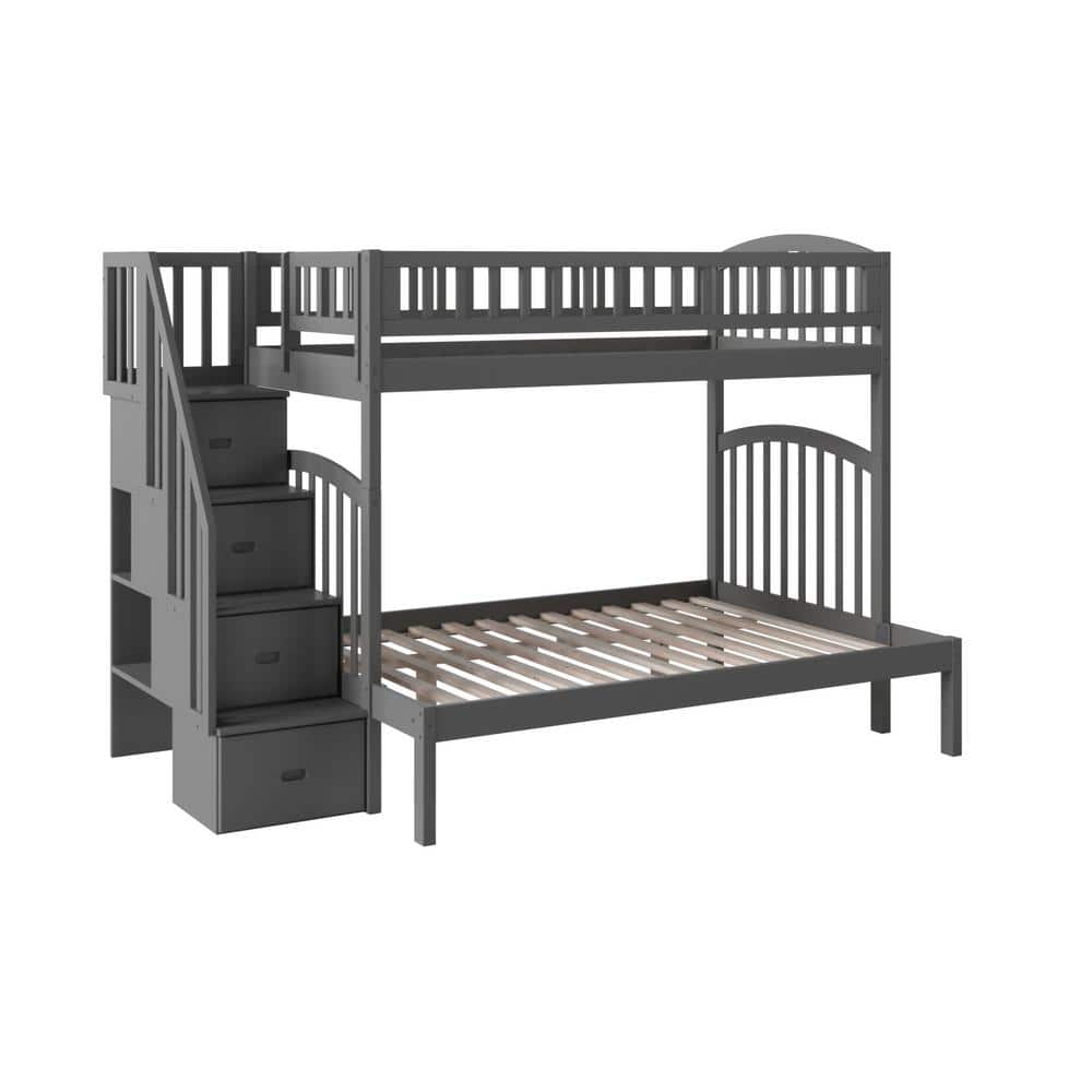 AFI Westbrook Grey Twin Over Full Staircase Bunk AB65709 - The Home Depot