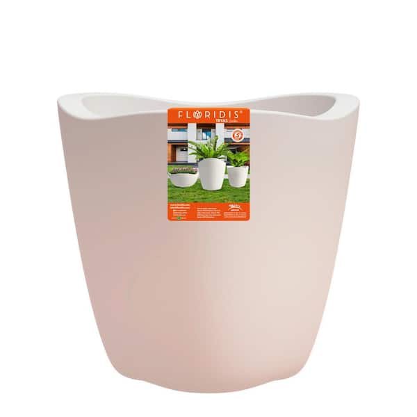 FLORIDIS 17 in. Tryas Large White Plastic Decorative Pot (17 in. D x 16.5 in. H)