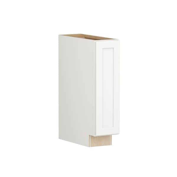 SIMPLY WOODMARK PRO Shaker Full Overlay 9 in. W. x 24 in. D x 34.5 in. H Plywood Assembled Full Height Base Kitchen Cabinet in Linen White