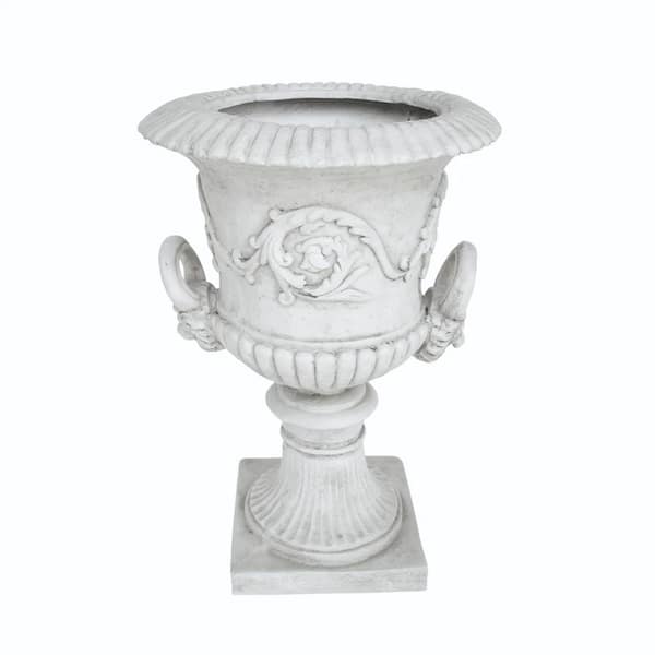 Concrete Antique White Magnesium Oxide GARDEN URN Flower Planter Pot For Flower and Vegetable Plant -pvc.29inX19in