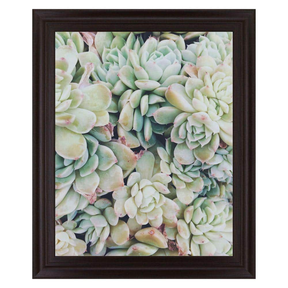 Verdant Rosette Cluster - 28" x 34" Framed Wall Art - Green