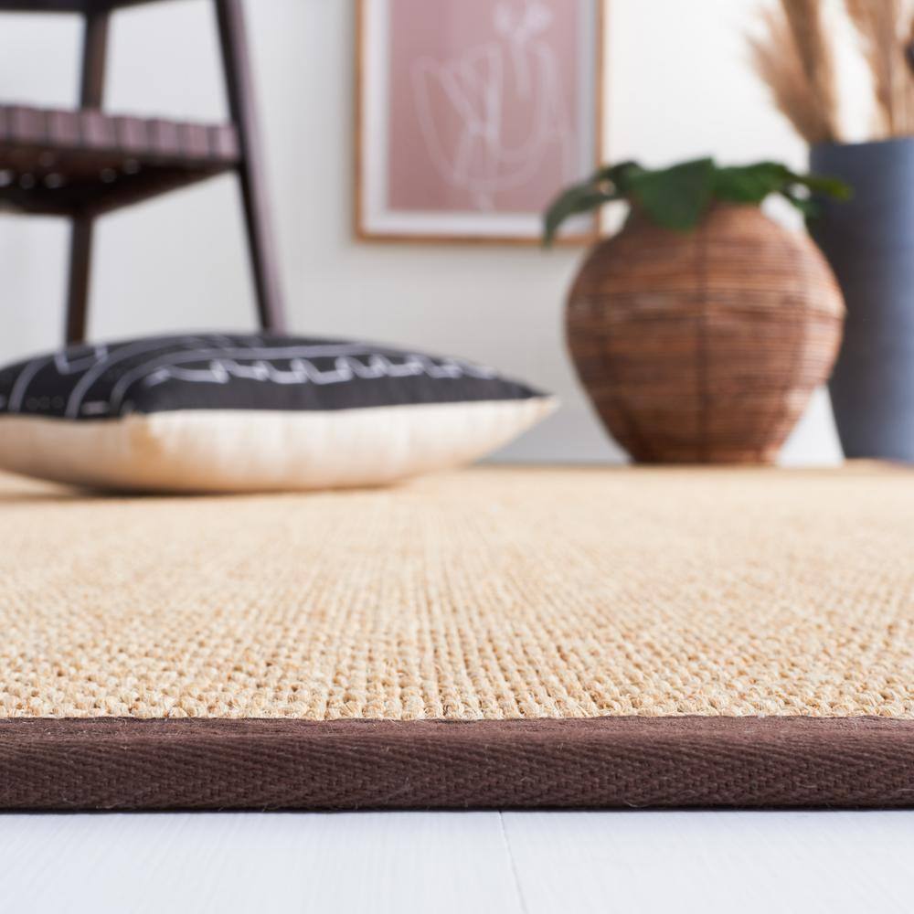 Coastal Charm Handmade Maize & Brown Sisal Accent Rug - 24" x 4"