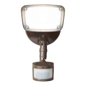 180° Bronze Motion Activated Outdoor Integrated LED Flood Light with Selectable CCT (3000K-5000K), 1500 Lumens