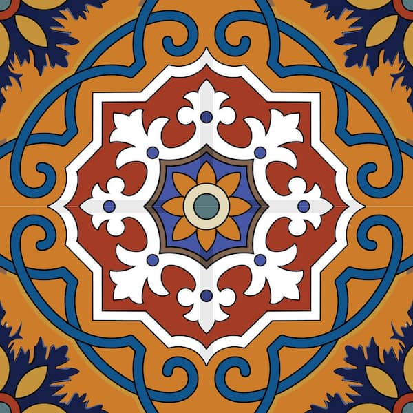 MI ALMA Orange C2 5 in. x 5 in. Vinyl Peel and Stick Tile (24Tiles, 4.