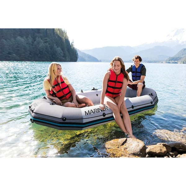 Intex Mariner 3-Person Inflatable River/Lake Dinghy Boat and Oars Set  68373EP - The Home Depot