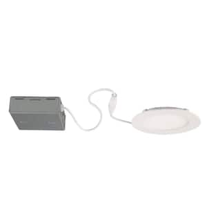 4 in. Canless 5000k Tunable New Construction Integrated LED Recessed Light Kit with White Trim for Shallow Ceiling