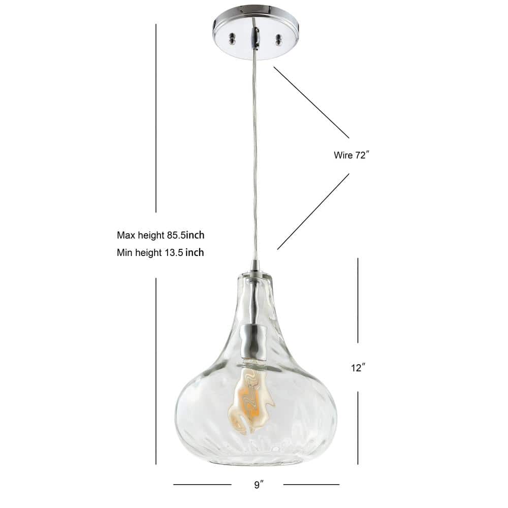 Ferano 9" Chrome Glass LED Pendant Light