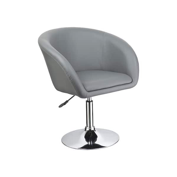 Unbranded Wilson Grey Adjustable Faux Leather Bar Stool