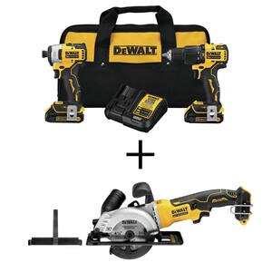 ATOMIC 20-Volt MAX Cordless Brushless Hammer Drill/Impact Combo Kit (2-Tool) with ATOMIC 4-1/2 in. Circular Saw