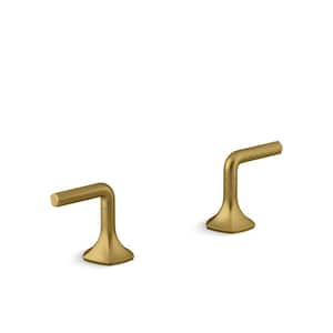 Occasion Deck-Mount Lever Bath Faucet Handles in Vibrant Brushed Moderne Brass