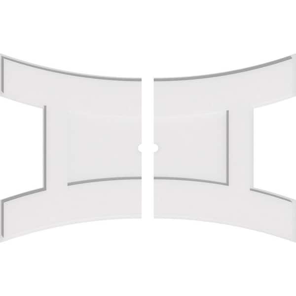 Ekena Millwork 34 in. W x 22-5/8 in. H x 1 in. ID x 1 in. P Haven Architectural Grade PVC Contemporary Ceiling Medallion (2-Piece)