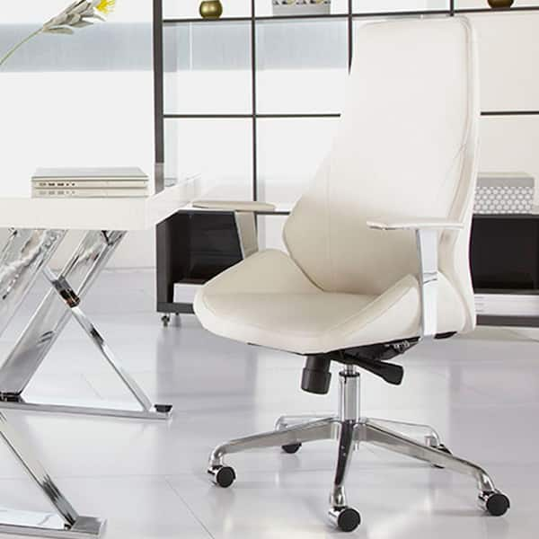 Amelia White Low Back Office Desk Chair