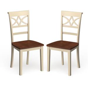 Logan White Wood Curved Back Dining Chairs (Set of 2)