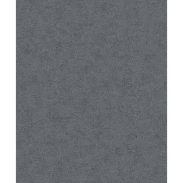 Flora Collection Dark Grey Plain Linen Effect Shimmer Finish Non-Pasted ...