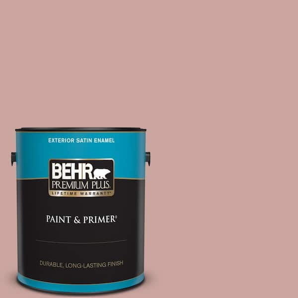 BEHR PREMIUM PLUS 1 gal. #160E-3 Rose Potpourri Satin Enamel Exterior Paint & Primer