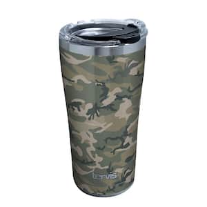 Camo Tumbler with Lid and Straw 20 oz Travel Camo Print Cup Stainless Steel  Vacuum Insulated Coffee Mug Gift for Women and Men