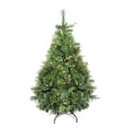4.5 ft. x 37 in. Pre-Lit Cashmere Mixed Pine Artificial Christmas Tree Clear LED Lights