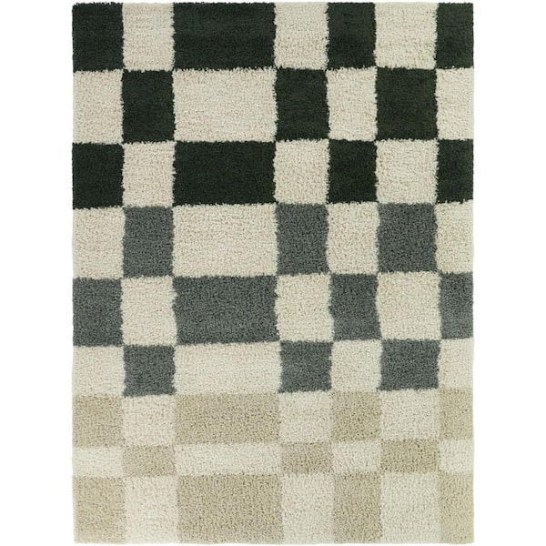 Leslie Green/Blue 5 ft. x 7 ft. Area Rug