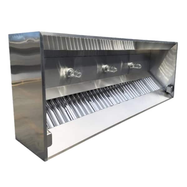 65 in. W Wall Mount NSF Ducted Commercial Kitchen Range Hood in Stainless Steel