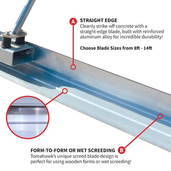 Vibrating Concrete Power Screed with 14 ft. and 10 ft. Aluminum Boards