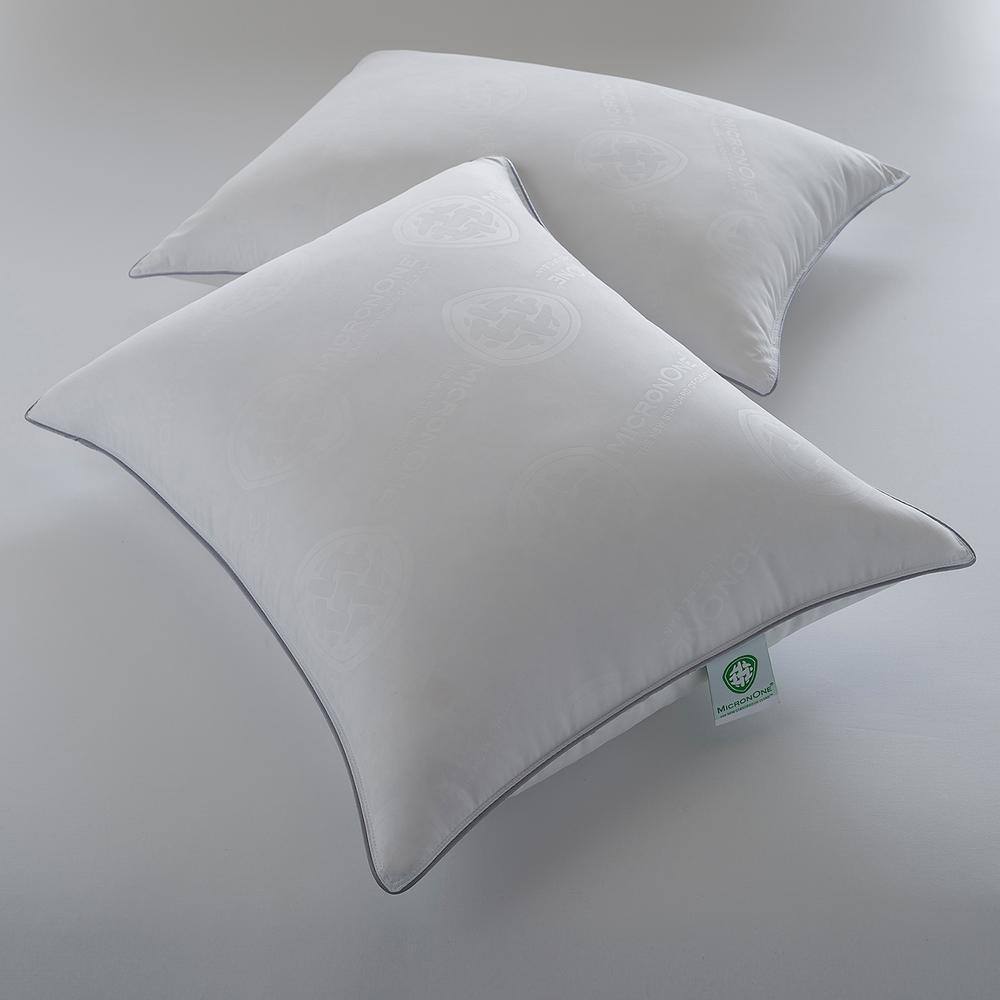 MicronOne White Hypoallergenic Polyester King Pillows, Set of 2