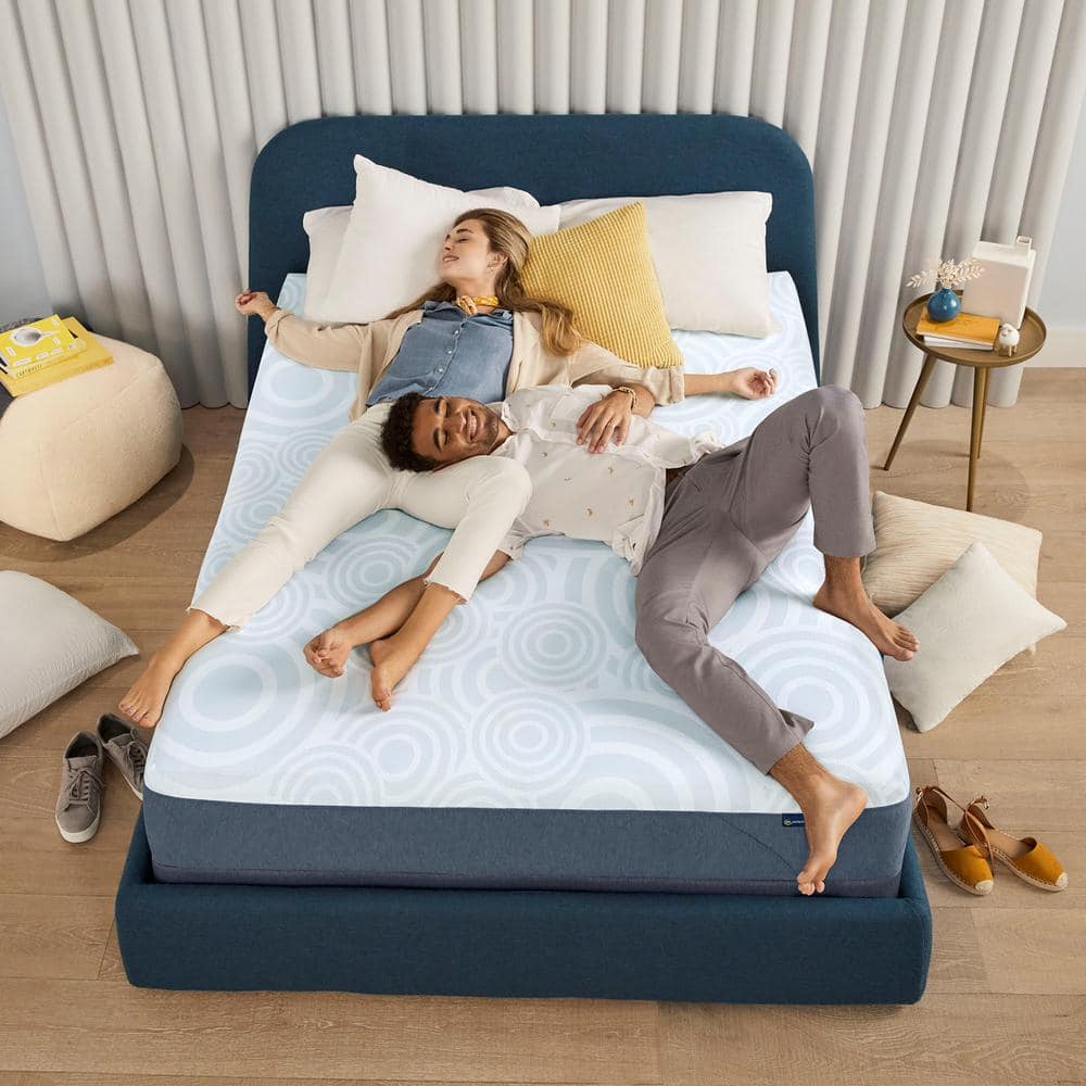 California King Light Blue Gel Memory Foam Mattress