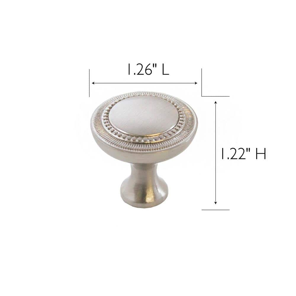 Brushed Nickel Round Cabinet Knob Set with Mounting Hardware