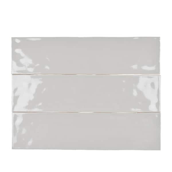 Roca Artesano Bright Neu Gray 3 in. x 12 in. Glossy Ceramic Subway Wall Tile (12.7014 sq.ft./case)