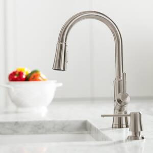 Joleena Single-Handle Pull Down Sprayer Kitchen Faucet with QuickClean in Stainless Steel Optic