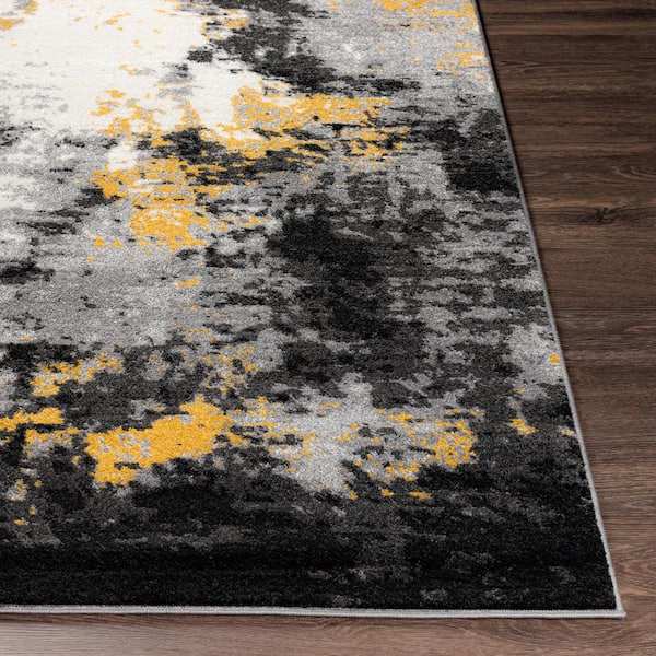 Marianne Charcoal/Mustard 5 ft. x 8 ft. Indoor Modern Area Rug