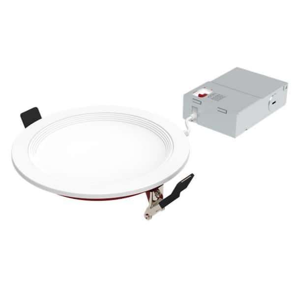 HALCO LIGHTING TECHNOLOGIES 6 in. Fire Rated Slim Adjustable CCT IC Rated Dimmable Indoor Outdoor Integrated LED Recessed Baffle Trim